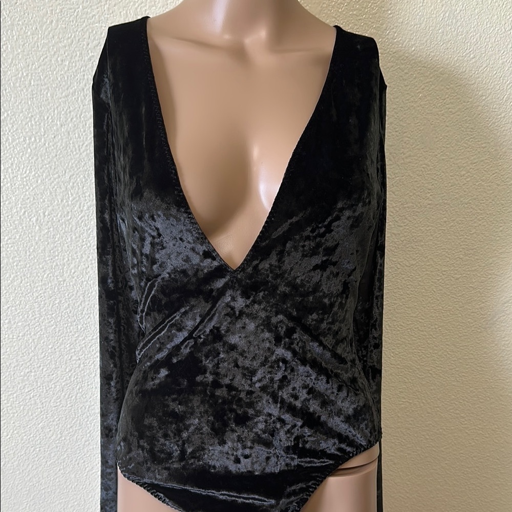 Victoria secret- Elegant Black Velvet Bodysuit